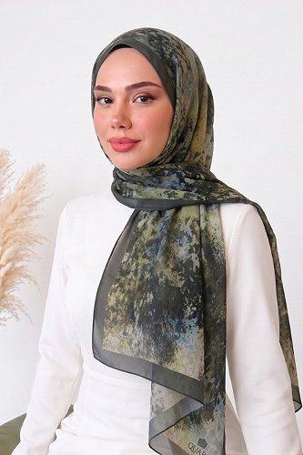 moda selvim شال اخضر عفني 133ARTK1207 - Thumbnail