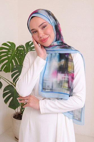 moda selvim شال أزرق فاتح 134ARTK1207 - Thumbnail