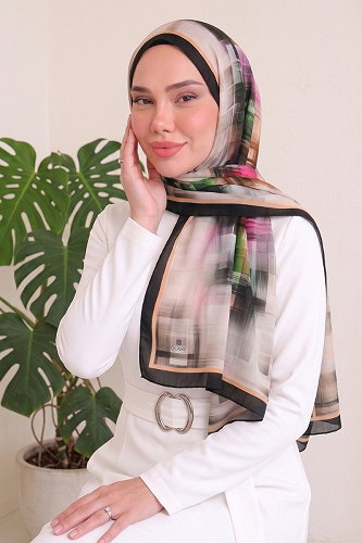 moda selvim Scarf 134ARTK1207 Black - Thumbnail