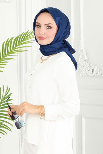 moda selvim Scarf 134IPK758 Navy Blue - Thumbnail