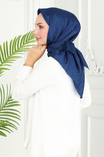 moda selvim Scarf 134IPK758 Navy Blue - Thumbnail