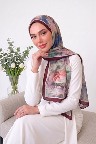 moda selvim Scarf 135ARTK1207 Burgundy - Thumbnail