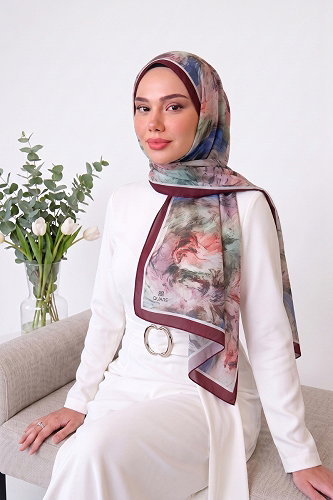 moda selvim Scarf 135ARTK1207 Burgundy - Thumbnail
