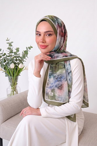 moda selvim شال اخضر عفني 135ARTK1207 - Thumbnail