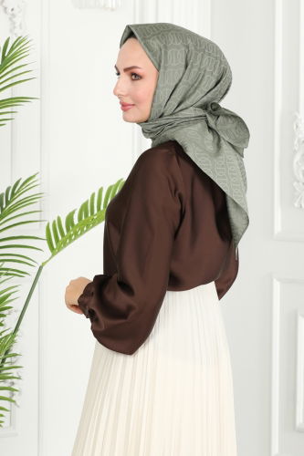 moda selvim Scarf 135IPK758 Light Khaki - Thumbnail