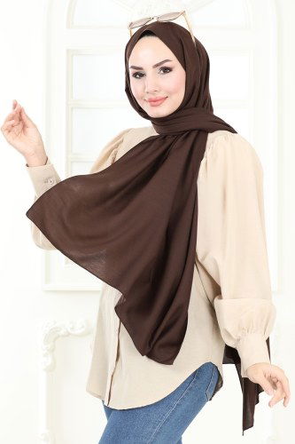 moda selvim Scarf 136IPK758 Brown - Thumbnail