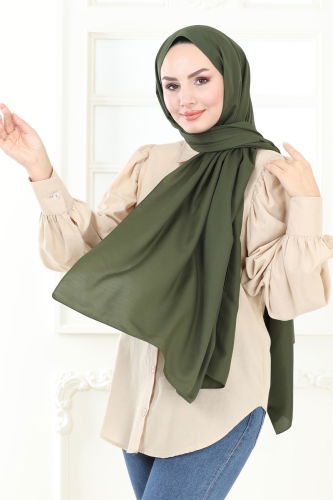 moda selvim Scarf 136IPK758 Khaki - Thumbnail