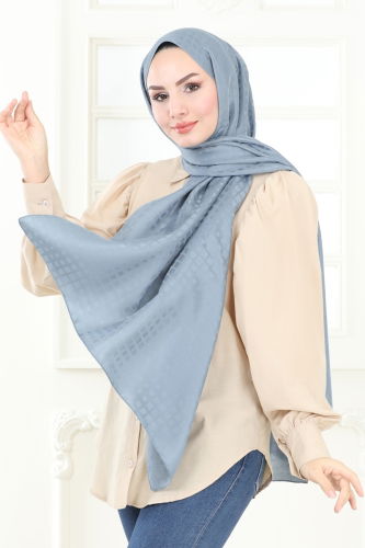 moda selvim Scarf 137IPK758 Blue - Thumbnail