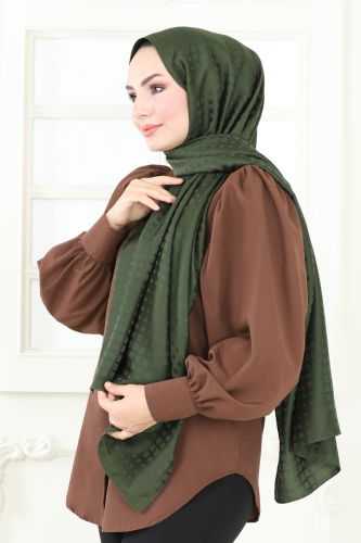 moda selvim Scarf 137IPK758 Khaki - Thumbnail