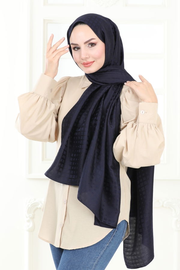 Modaselvim Shawls Scarf 137IPK758 Navy Blue