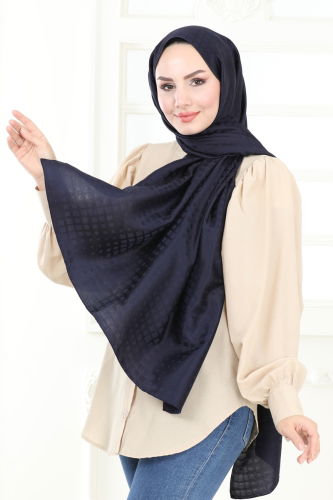 moda selvim Scarf 137IPK758 Navy Blue - Thumbnail