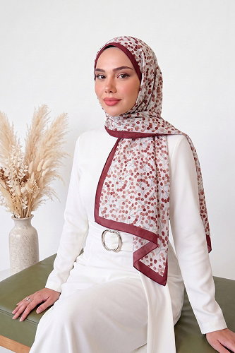 moda selvim Scarf 138ARTK1207 Burgundy - Thumbnail