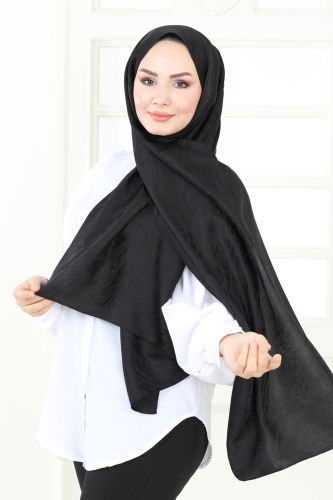 moda selvim Scarf 138IPK758 Black - Thumbnail