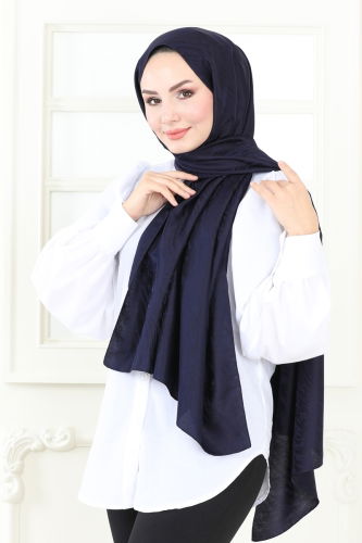 moda selvim Scarf 138IPK758 Navy Blue - Thumbnail