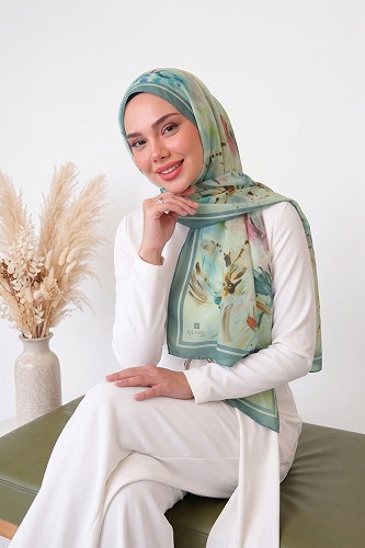 moda selvim Scarf 139ARTK1207 Light Petroleum - Thumbnail