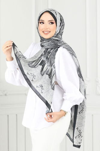 moda selvim Scarf 139IPK758 Black - Thumbnail