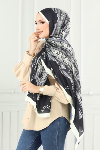 I.P.K. - Scarf 139IPK758 Pattern1 Black & Ecru