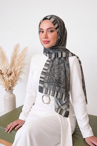 moda selvim شال أسود 140ARTK1207 - Thumbnail