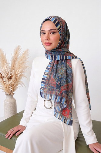 moda selvim Scarf 140ARTK1207 Navy Blue - Thumbnail