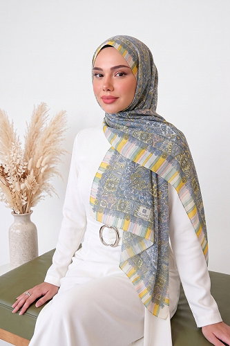 moda selvim Scarf 140ARTK1207 Yellow - Thumbnail