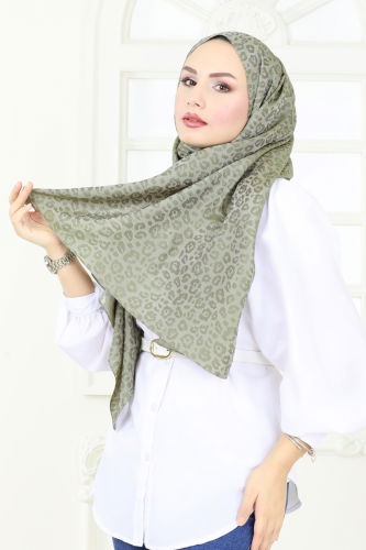 moda selvim Scarf 140IPK758 Almond Green - Thumbnail