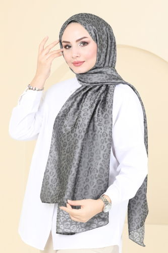 moda selvim Scarf 140IPK758 Light Gray - Thumbnail