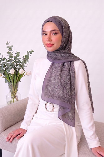 moda selvim Scarf 141ARTK1207 Dark Lilac - Thumbnail