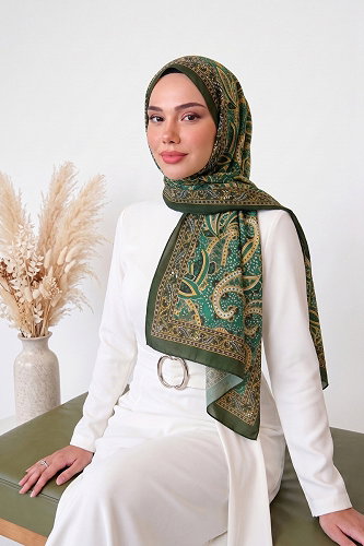 moda selvim Scarf 141ARTK1207 Khaki - Thumbnail