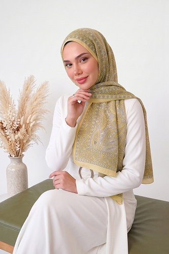 moda selvim Scarf 141ARTK1207 Yellow - Thumbnail