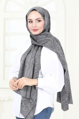 moda selvim Scarf 141IPK758 Anthracite - Thumbnail