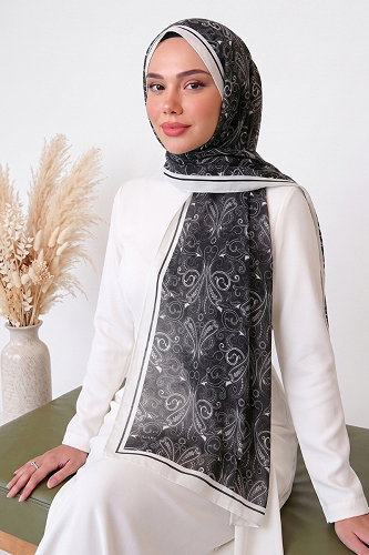 moda selvim Scarf 142ARTK1207 Beige & Black - Thumbnail