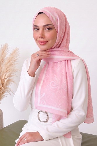 moda selvim شال وردي فاتح 142ARTK1207 - Thumbnail