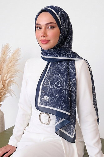 moda selvim شال كحلي 142ARTK1207 - Thumbnail