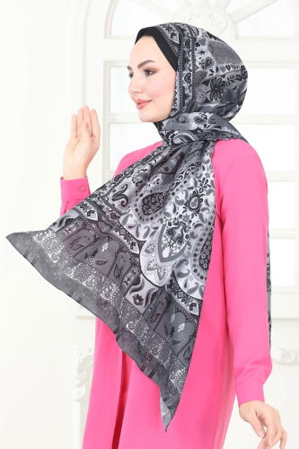 moda selvim Scarf 142IPK758 Black - Thumbnail