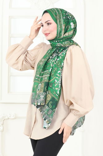 moda selvim Scarf 142IPK758 Green - Thumbnail