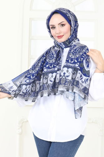 moda selvim Scarf 142IPK758 Saxe - Thumbnail