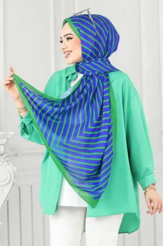 moda selvim Scarf 143IPK758 Benetton Green&Saks - Thumbnail