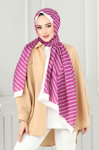 moda selvim Scarf 143IPK758 Damson - Thumbnail