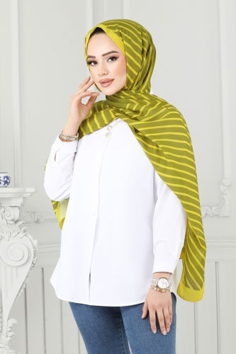 moda selvim Scarf 143IPK758 Mustard - Thumbnail