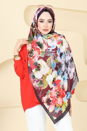 moda selvim شال خمري 144IPK758 - Thumbnail