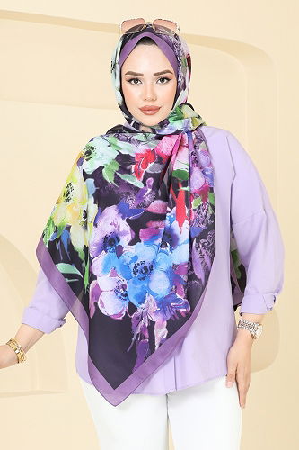 moda selvim شال ارجواني غامق 144IPK758 - Thumbnail