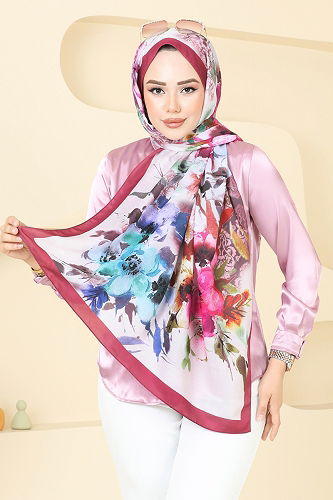 moda selvim Scarf 144IPK758 Fuchsia - Thumbnail