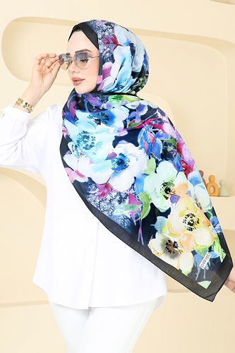 moda selvim شال كحلي 144IPK758 - Thumbnail