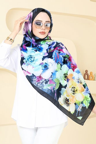 moda selvim شال كحلي 144IPK758 - Thumbnail