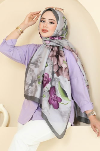 moda selvim شال رمادي 145IPK758 - Thumbnail