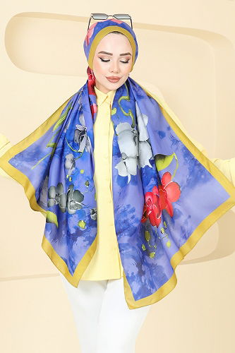 moda selvim Scarf 145IPK758 Oil Green - Thumbnail