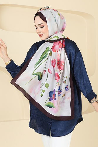moda selvim Scarf 145IPK758 Purple - Thumbnail