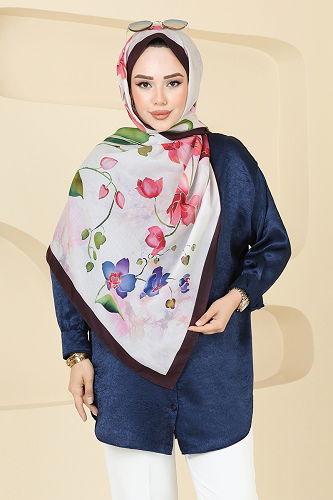 moda selvim شال أرجواني 145IPK758 - Thumbnail