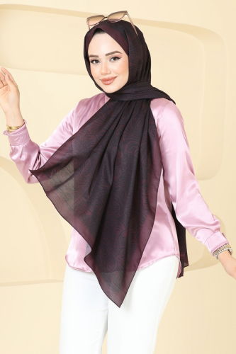 moda selvim شال توتي و أسود 146IPK758 - Thumbnail