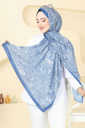 moda selvim شال ازرق 146IPK758 - Thumbnail